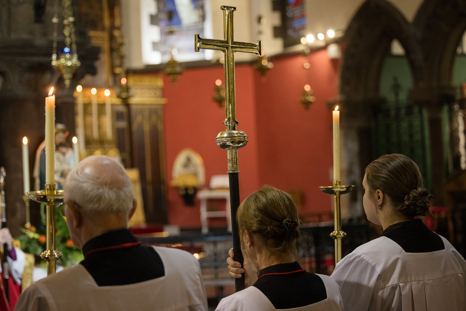servers in procession